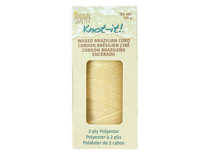 Knot-It Cream Brazilian Waxed Polyester Cord (144 Meter Spool)