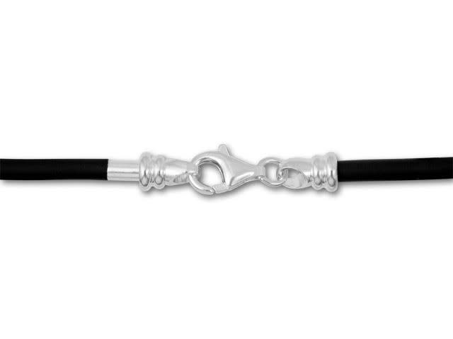 Leather 7.5-Inch 3mm Black - Bracelet with Sterling Silver Clasp