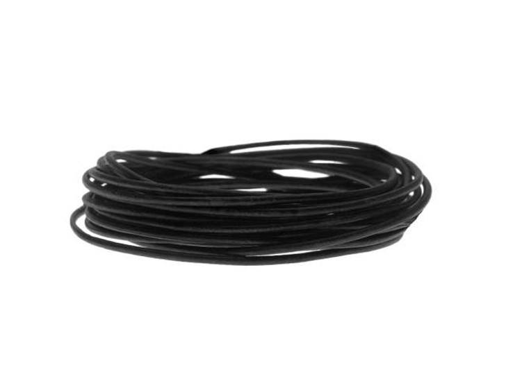 Leather Cord USA 1.5mm Natural Black Round Leather  - by the Foot