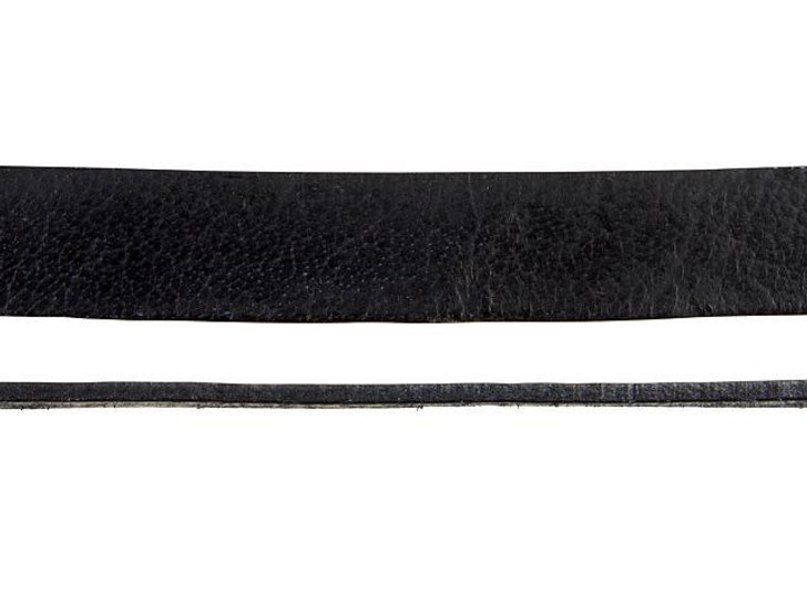 Leather Cord USA 10mm Natural Black Leather Strap - by the Foot