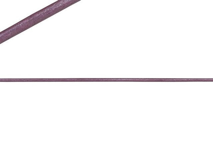 Leather Cord USA 1mm Metallic Berry Round Leather - by the Foot
