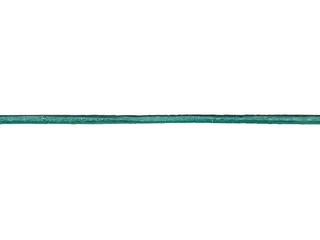 Leather Cord USA 1mm Metallic Truly Teal Round Leather - by the Foot