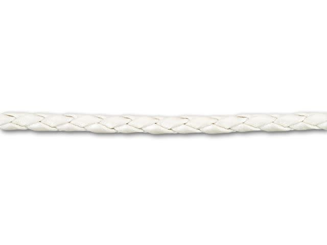 Leather Cord USA 3mm Metallic Pearl Braided Bolo Leather - by the Foot
