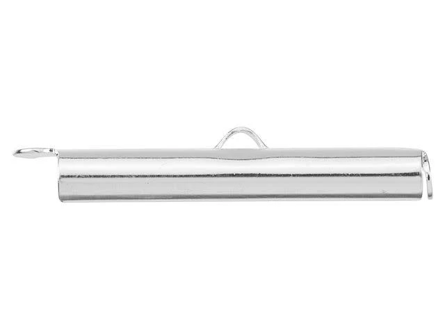 30mm Silver-Plated Brass End Tube for 11/0 or 8/0 Seed Beads