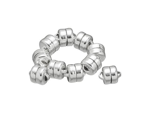 Mag-Lok Crazy Strong 6mm Sterling Silver Magnetic Clasp Bulk Pack (10 Pcs)