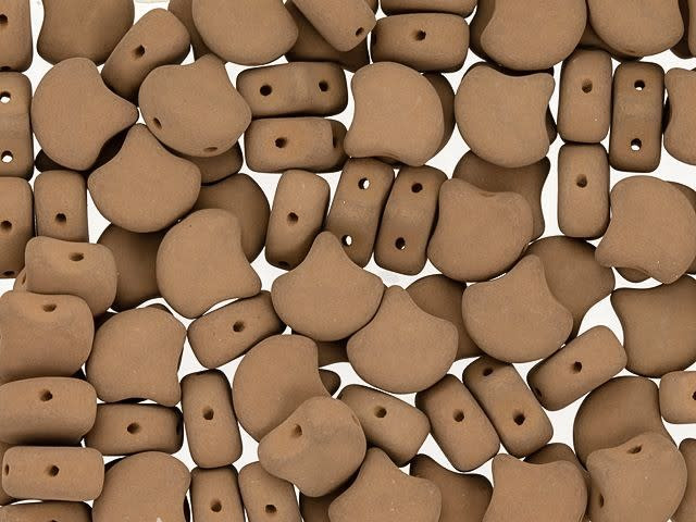 Matubo 2-Hole Bondeli Cocoa Ginkgo Leaf Bead 2.5-Inch Tube