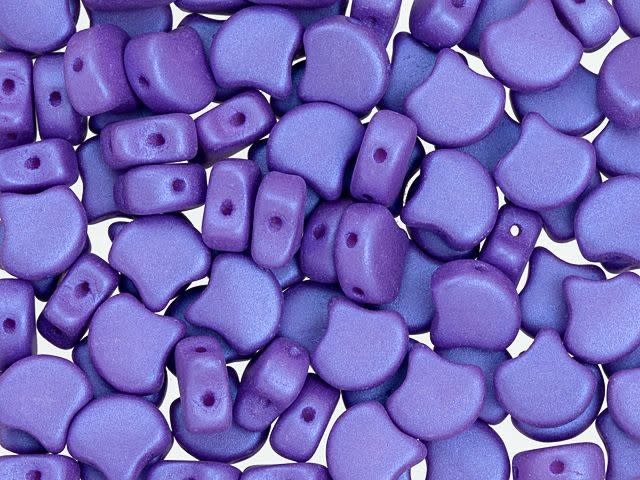 Matubo 2-Hole Chatoyant Violet Ginkgo Leaf Bead 2.5-Inch Tube