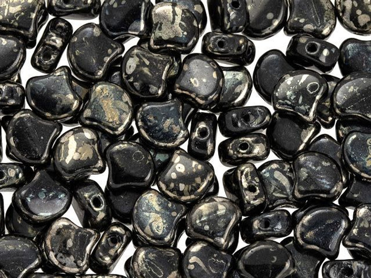 Matubo 2-Hole Jet Rembrandt Ginkgo Leaf Bead 2.5-Inch Tube Matubo 2-Hole Jet Rembrandt Ginkgo Leaf Bead 2.5-Inch Tube