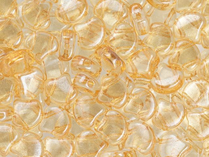 Matubo 2-Hole Luster Transparent Champagne Ginkgo Leaf Bead 2.5-Inch Tube