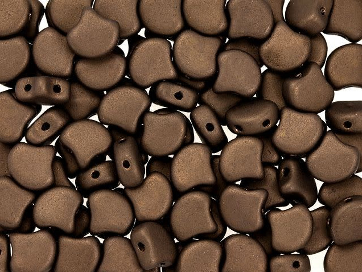 Matubo 2-Hole Matte Dark Bronze Ginkgo Leaf Bead 2.5-Inch Tube