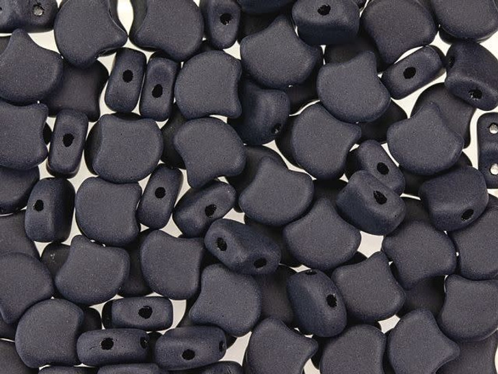 Matubo 2-Hole Matte Jet Ginkgo Leaf Bead 2.5-Inch Tube