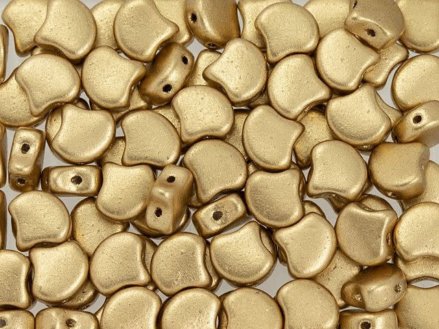 Matubo 2-Hole Matte Metallic Flax Ginkgo Leaf Bead 2.5-Inch Tube