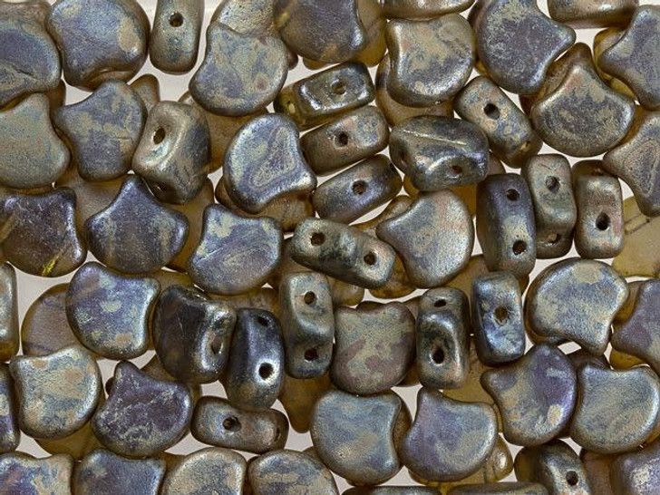 Matubo 2-Hole Matte Tanzanite Rembrandt Ginkgo Leaf Bead 2.5-Inch Tube