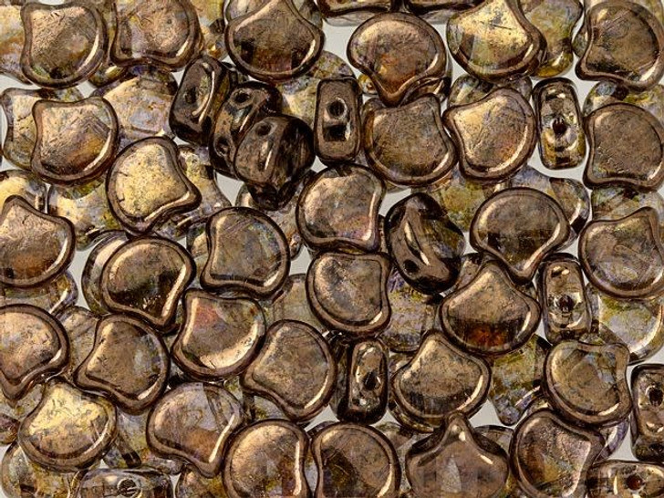 Matubo 2-Hole Transparent Gold/Smokey Topaz Luster Ginkgo Leaf Bead 2.5-Inch Tube Matubo 2-Hole Transparent Gold/Smokey Topaz Luster Ginkgo Leaf Bead 2.5-Inch Tube
