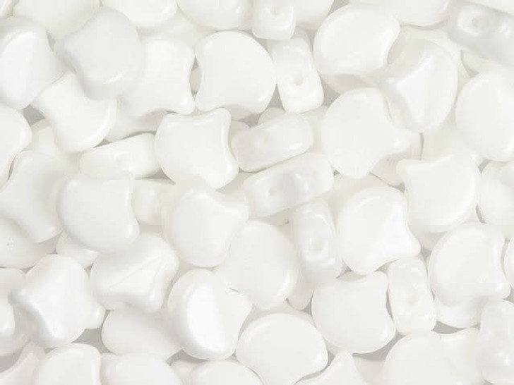 Matubo 2-Hole White Ginkgo Leaf Bead 2.5-Inch Tube