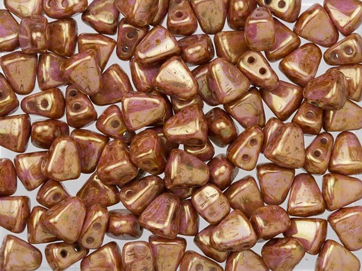 Matubo 6 x 5mm Luster Opaque Rose/Gold Topaz NIB-BIT Bead 2.5-Inch Tube
