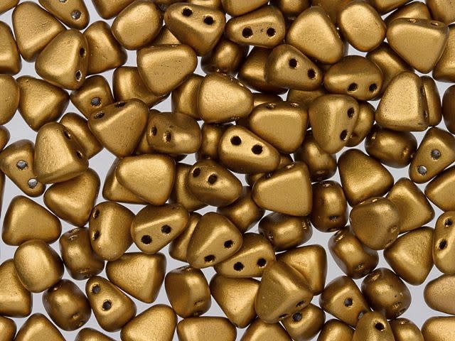 Matubo 6 x 5mm Matte Metallic Antique Gold NIB-BIT Bead 2.5-Inch Tube