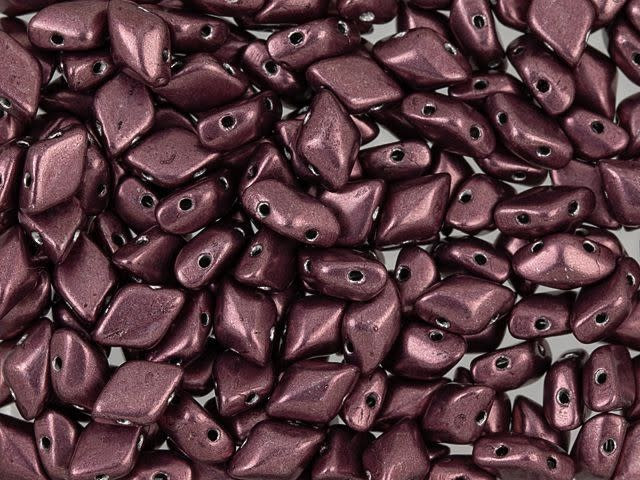 Matubo GemDuo 8 x 5mm ColorTrends Saturated Metallic Red Pear 2-Hole Bead 2.5-Inch Tube