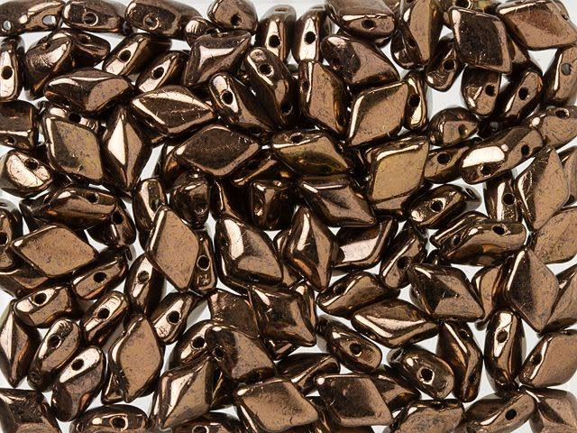 Matubo GemDuo 8 x 5mm Dark Bronze Czech Glass 2-Hole Bead 2.5-Inch Tube