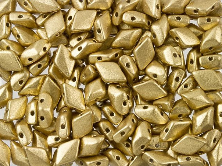 Matubo GemDuo 8 x 5mm Matte Metallic Flax Czech Glass 2-Hole Bead 2.5-Inch Tube