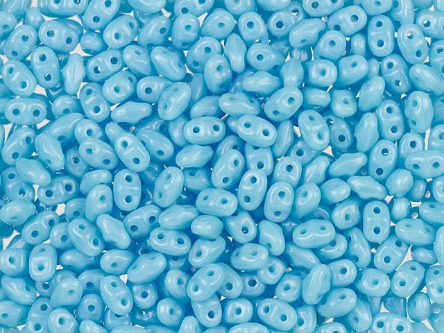 Matubo MiniDuo 2 x 4mm Blue Turquoise 2-Hole Seed Bead 2.5-Inch Tube