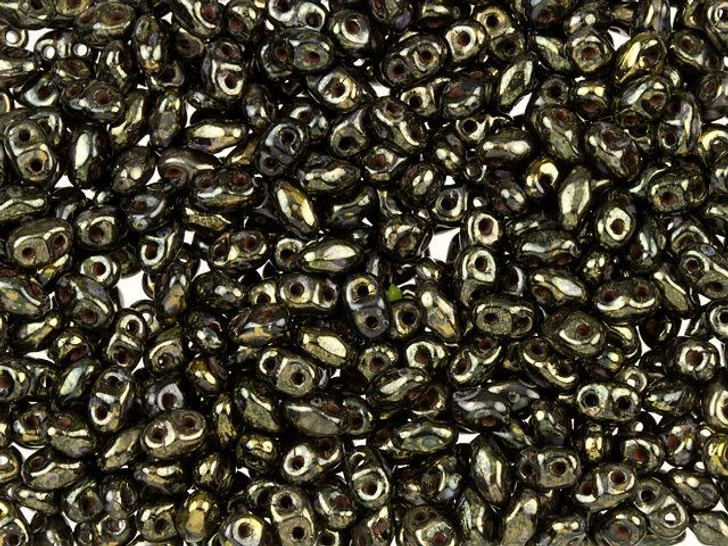 Matubo MiniDuo 2 x 4mm Jet Bronze Picasso 2-Hole Seed Bead 2.5-Inch Tube Matubo MiniDuo 2 x 4mm Jet Bronze Picasso 2-Hole Seed Bead 2.5-Inch Tube