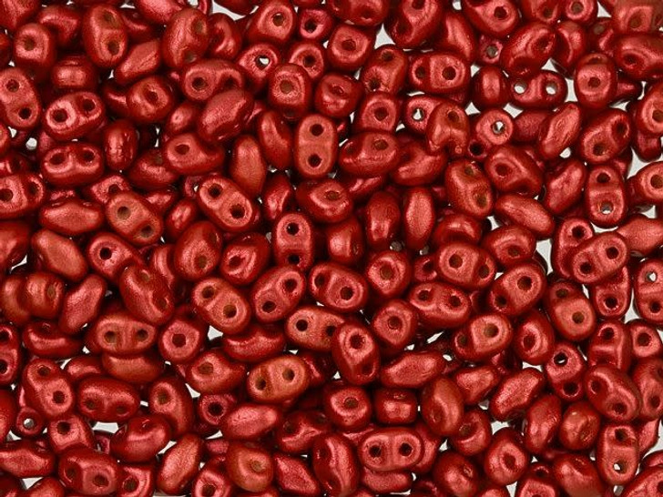 Matubo MiniDuo 2 x 4mm Matte Metallic Lava 2-Hole Seed Bead 2.5-Inch Tube