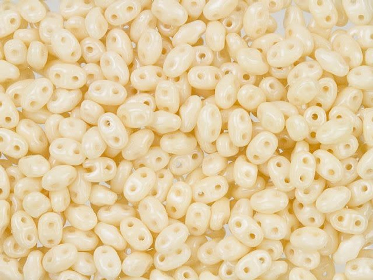 Matubo MiniDuo 2 x 4mm Opaque Champagne Luster 2-Hole Seed Bead 2.5-Inch Tube