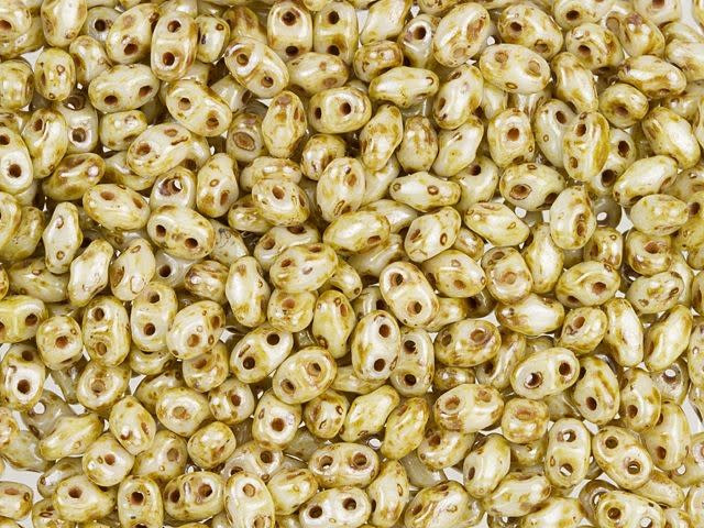 Matubo MiniDuo 2 x 4mm Opaque Picasso Luster 2-Hole Seed Bead 2.5-Inch Tube