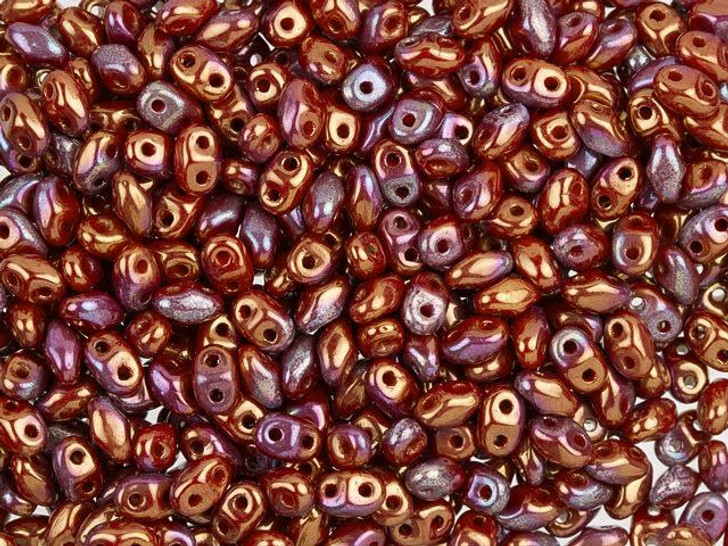 Matubo MiniDuo 2 x 4mm Opaque Red with Bronze Luster 2-Hole Czech Beads 2.5-Inch Tube Matubo MiniDuo 2 x 4mm Opaque Red with Bronze Luster 2-Hole Czech Beads 2.5-Inch Tube