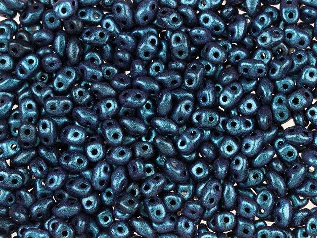 Matubo MiniDuo 2 x 4mm Polychrome Indigo Orchid 2-Hole Seed Bead 2.5-Inch Tube