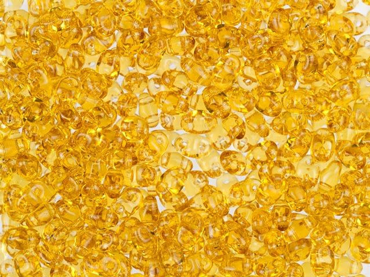 Matubo MiniDuo 2x4mm Topaz 2-Hole Seed Bead, 2.5-Inch Tube