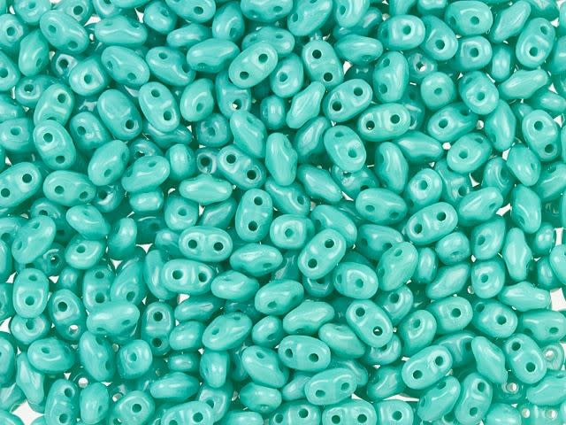 Matubo MiniDuo 2 x 4mm Turquoise 2-Hole Seed Bead 2.5-Inch Tube