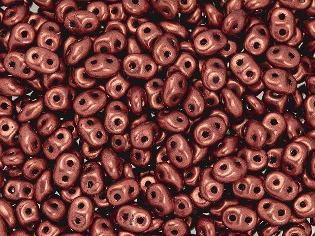 Matubo SuperDuo 2 x 5mm ColorTrends Saturated Metallic Valiant Poppy 2-Hole Seed Bead 2.5-Inch Tube