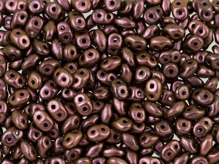 Matubo SuperDuo 2 x 5mm Copper Rose Polychrome 2-Hole Seed Bead 2.5-Inch Tube