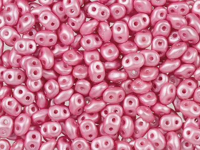 Matubo SuperDuo 2 x 5mm Flamingo Pearl Coat 2-Hole Seed Bead 2.5