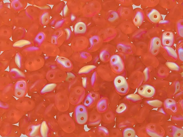 Matubo SuperDuo 2 x 5mm Hyacinth AB Matte 2-Hole Seed Bead 2.5-Inch Tube