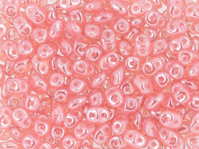 Matubo SuperDuo 2 x 5mm Milky Pink Luster 2-Hole Seed Bead 2.5-Inch Tube
