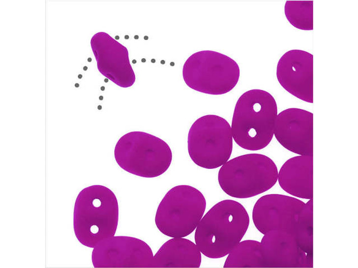 Matubo SuperDuo 2 x 5mm Neon Purple 2-Hole Seed Bead 2.5-Inch Tube