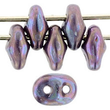 Matubo SuperDuo 2 x 5mm Opaque Amethyst Nebula 2-Hole Seed Bead 2.5-Inch Tube