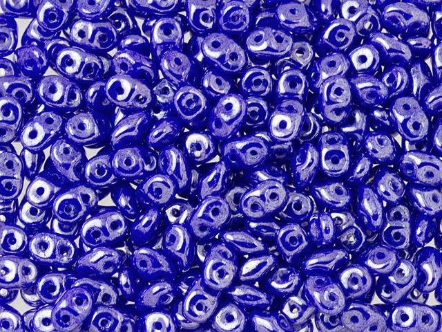 Matubo SuperDuo 2 x 5mm Opaque Blue Luster 2-Hole Seed Bead 2.5-Inch Tube