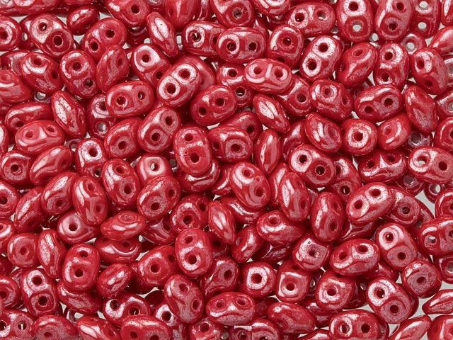 Matubo SuperDuo 2 x 5mm Opaque Red Luster 2-Hole Seed Bead 2.5-Inch Tube