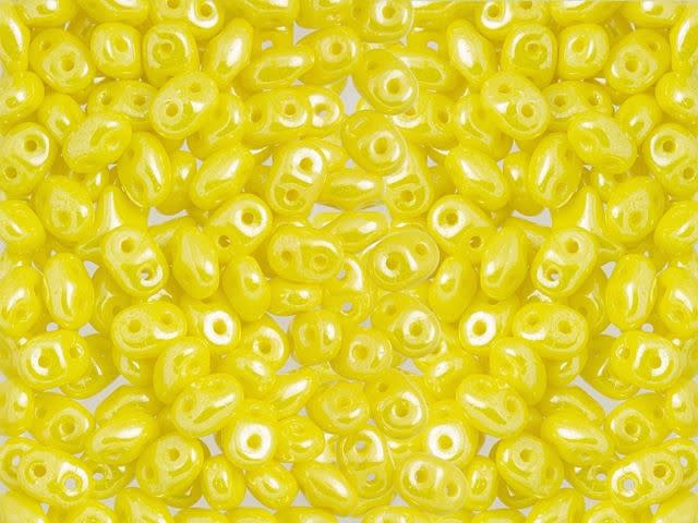 Matubo SuperDuo 2 x 5mm Opaque Yellow Luster 2-Hole Seed Bead 2.5-Inch Tube