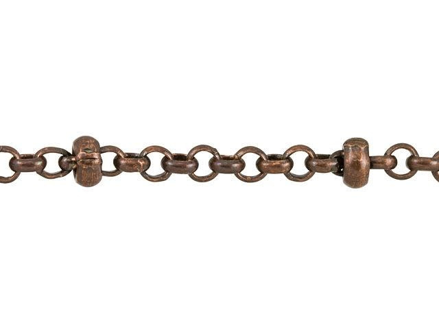 Medium Antique Copper-Plated Satellite Chain by the Foot