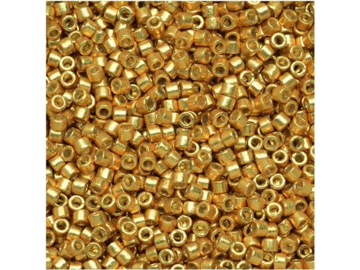 Miyuki 11/0 Duracoat Galvanized Gold Delicas 2.5-Inch Tube