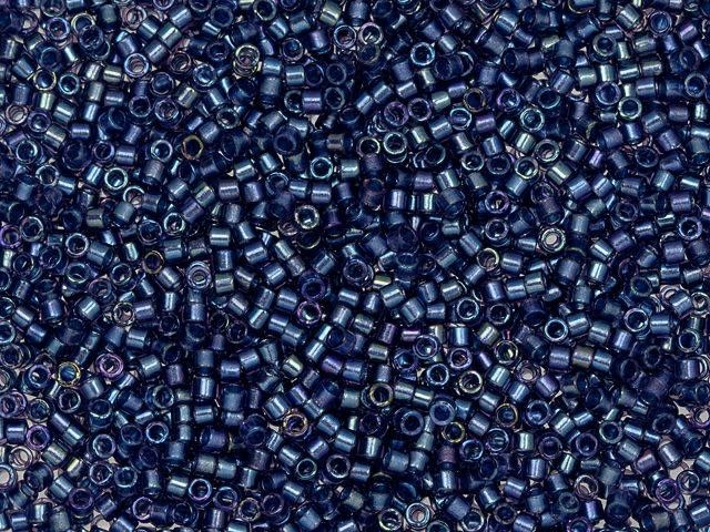 Miyuki 11/0 Fancy-Lined Royal Blue Delica Seed Beads, 2.5-Inch Tube