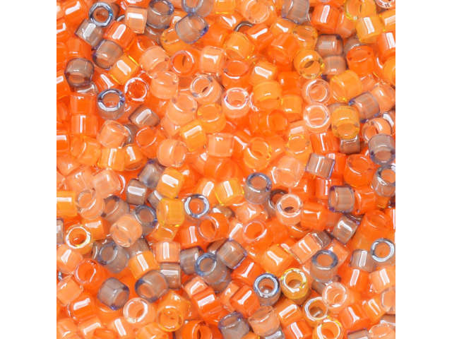 Miyuki 11/0 Luminous Delica Seed Beads - Orange Sands Mix 2.5-Inch Tube