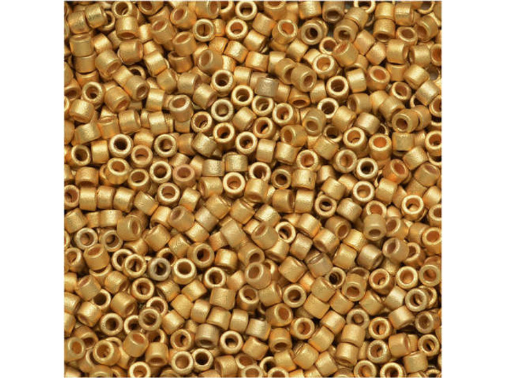 Miyuki 11/0 Metallic Matte 22 Karat Bright Gold Delica Seed Beads 2.5-Inch Tube