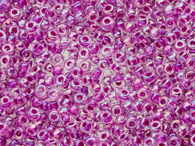 Miyuki 11/0 Round Seed Beads - Magenta-Lined AB 22g Vial