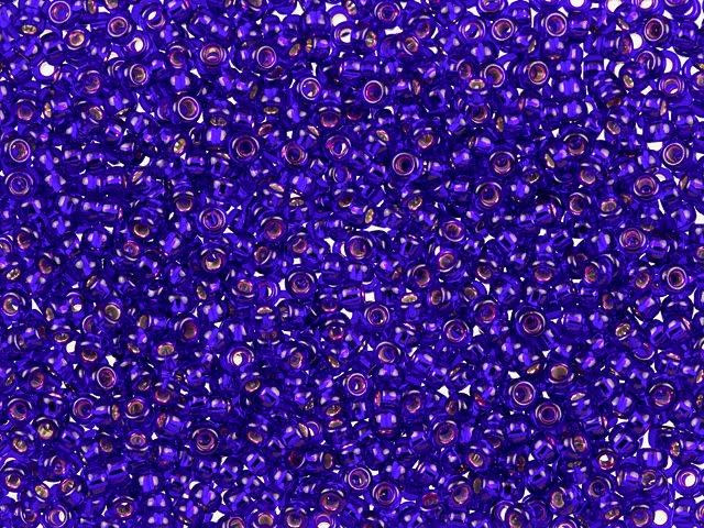 Miyuki 11/0 Round Seed Beads - Silver-Lined Dark Violet 22g Vial